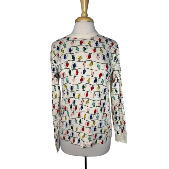 HANNA ANDERSSON Holiday Pajama Top in Bright Bulbs Sz Small Adult Lights Organic - Picture 1 of 9